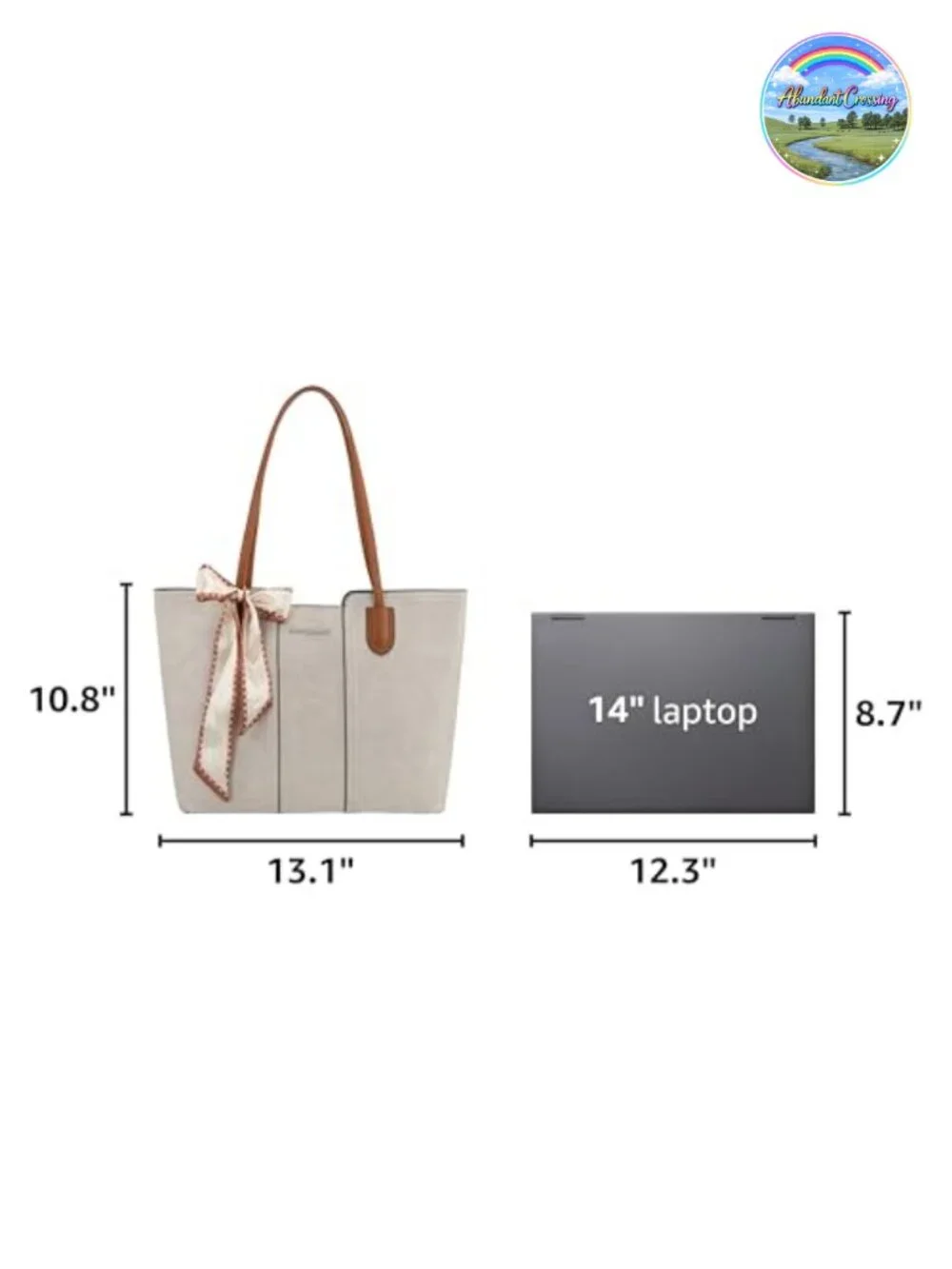 Faux Leather Tote Bag with Top Zipper for Women Office Casual